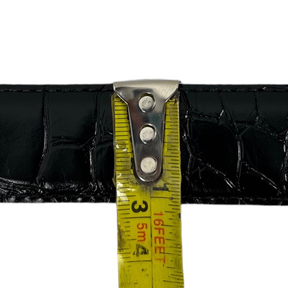 Garfinckel's Small Alligator Grain Steerhide Belt Made in USA Gold Tone Buckle - Picture 14 of 14